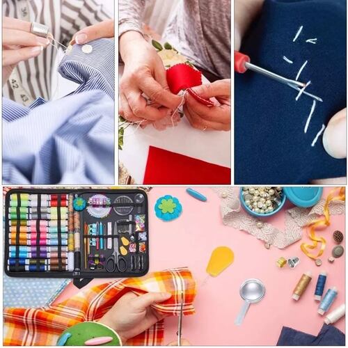 Kit De Costura, 226 Suministros Y Accesorios Hilo Estuche Negro