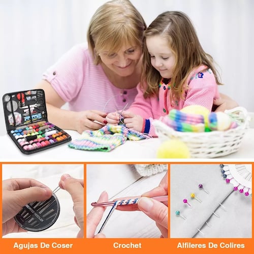 Kit De Costura, 226 Suministros Y Accesorios Hilo Estuche Negro