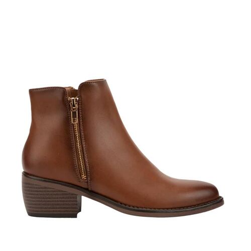 Botas Tierra Bendita, color cognac, con doble cierre, mod. 1087838