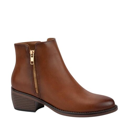 Botas Tierra Bendita, color cognac, con doble cierre, mod. 1087838
