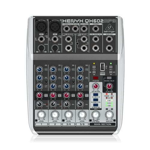  Mezcladora Análoga BEHRINGER Xenyx QX602MP3 C/ Efectos.