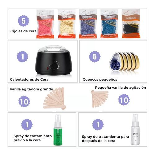 Kit Calentador Fundidor De Cera Negro