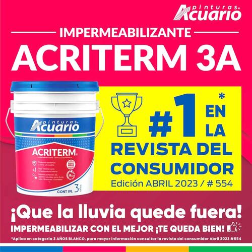 Impermeabilizante 3 Años 19L Blanco Acriterm Acuario Im76090
