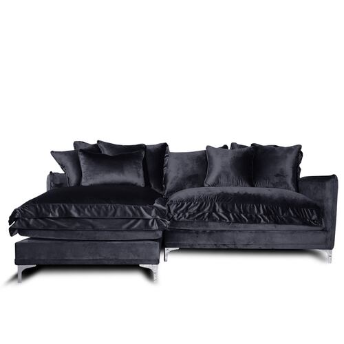 Sala Nube / Love con Chaise Izquierdo Tela: Tipo terciopelo Negro MADERIAN // ENTREGA EN CDMX Y ZONA METROPOLITANA