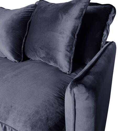 Sala Nube / Love con Chaise Izquierdo Tela: Tipo terciopelo Negro MADERIAN // ENTREGA EN CDMX Y ZONA METROPOLITANA