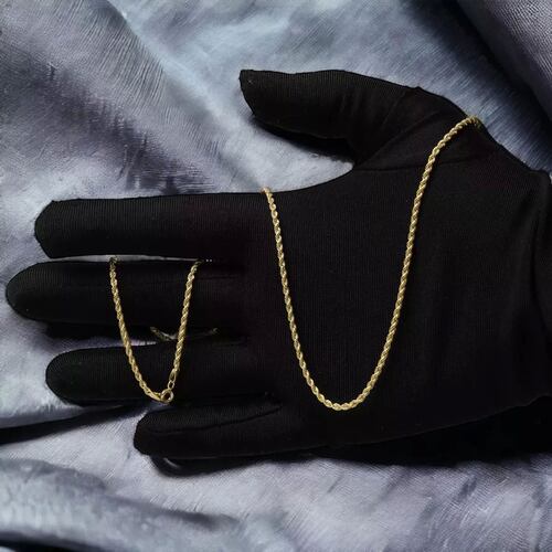 Set Torzal Cadena 55 Cm + Pulsera 21 Cm X 2 Mm Oro 10 K..