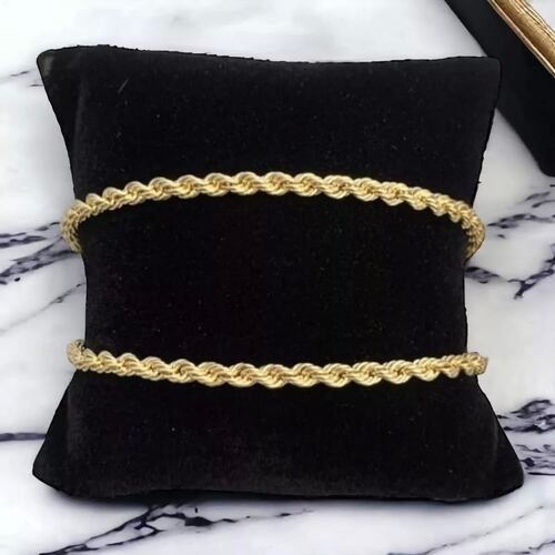 Set Torzal Cadena 55 Cm + Pulsera 21 Cm X 4 Mm Oro 14 K.