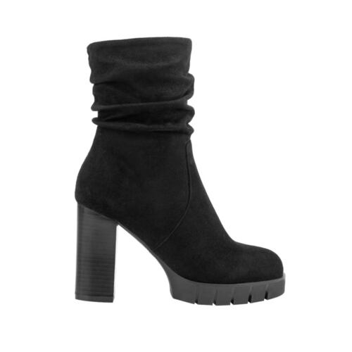 Bota de vestir de ante con arruga en tubo marca Sao Paulo color negro, mod. 1090054