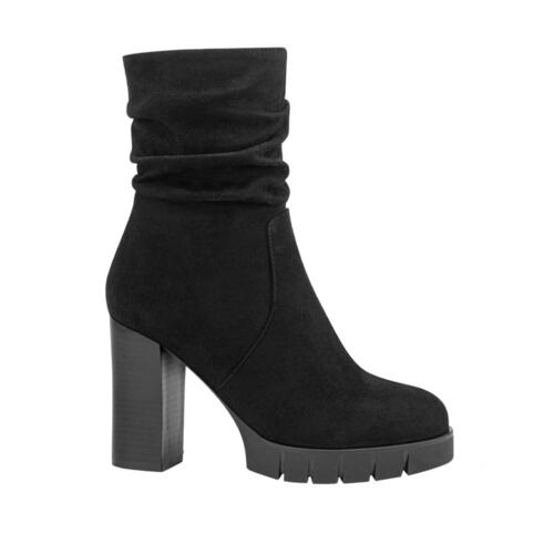 Bota de vestir de ante con arruga en tubo marca Sao Paulo color negro, mod. 1090054