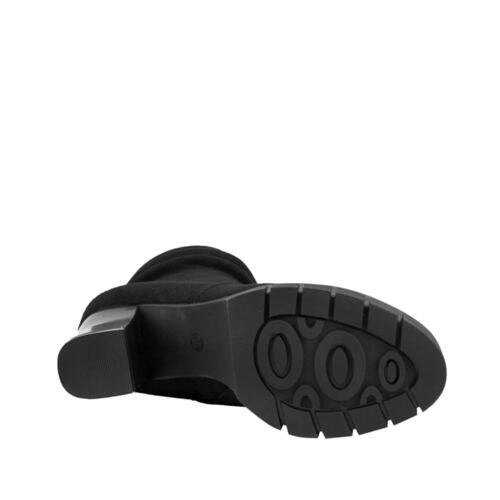 Bota de vestir de ante con arruga en tubo marca Sao Paulo color negro, mod. 1090054