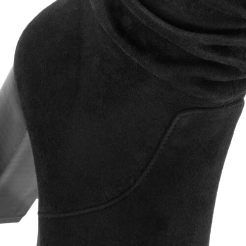 Bota de vestir de ante con arruga en tubo marca Sao Paulo color negro, mod. 1090054