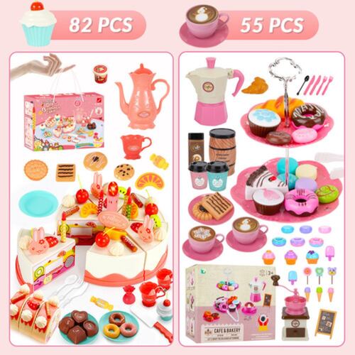 55pcs Juguete De Postre Niña Niño Juego Cocina De Té cake
