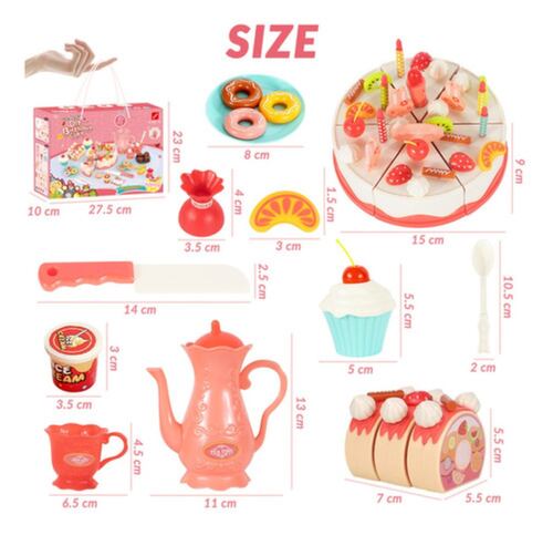 55pcs Juguete De Postre Niña Niño Juego Cocina De Té cake