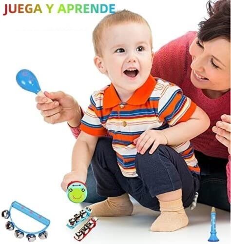 Instrumentos Musicales Percusión De Madera Para Niños 12pcs Azul