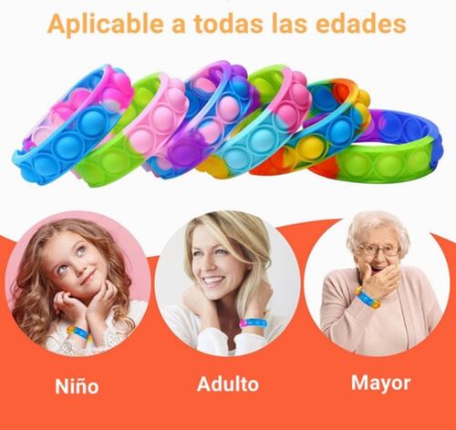 Pulsera Pop It Juguete Antiestrés Sensorial Infantil 16pieza
