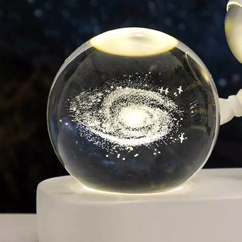 Lámpara De Led 3d Modelo Galaxia Astronauta Bola De Cristal