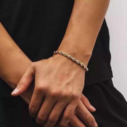Set Torzal Cadena 65 Cm + Pulsera 21 Cm X 6 Mm Oro 10 K.