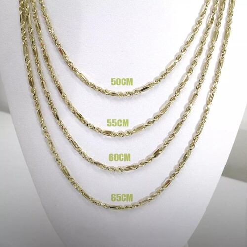 Set Torzal Cadena 65 Cm + Pulsera 21 Cm X 6 Mm Oro 10 K.