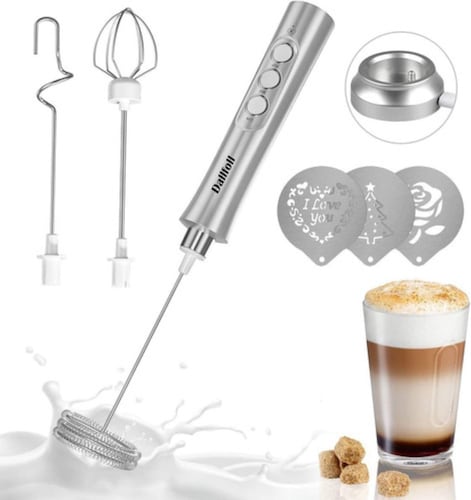 Espumador De Leche De Mano Para Café Plata