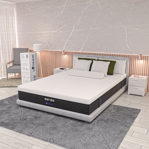 Colchón en caja uDream Modelo Sense con Memory Foam Queen Size.