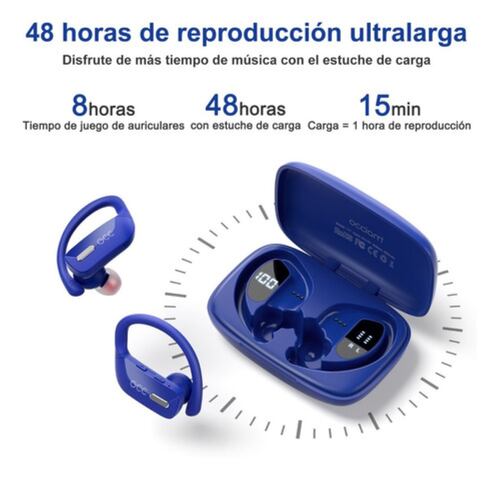 Audífonos Inalámbricos Bluetooth Oreja Colgante Azul Marino