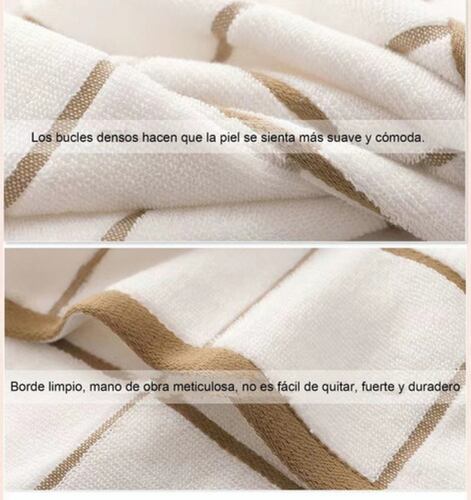 3 Piezas De Toallas Suaves De Algodón Puro Para El Baño Azu beige y cafe