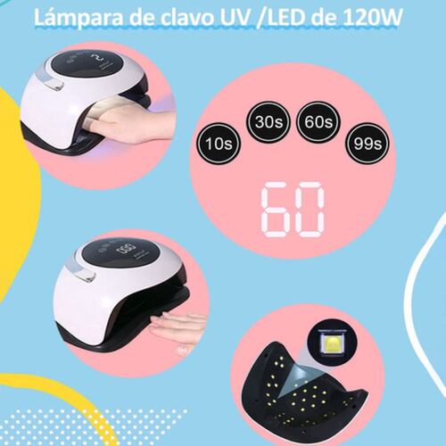 Lampara Uñas,uv/led+base+top 280w/66led