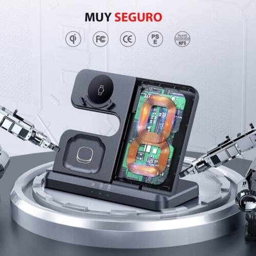 Cargador Inalámbrico Para Samsung Z Fold 4/3 Watch 4 Buds Negro