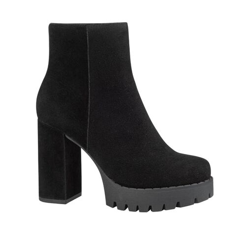 Botas de vestir de gamuza marca Sao Paulo, con suela track y tacón alto, mod. 1087403