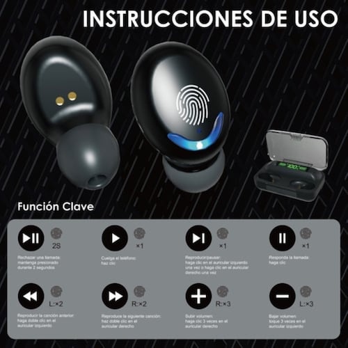 2 Pcs Audífonos In-ear Inalámbricos F Serie 9-5 Para Juegos