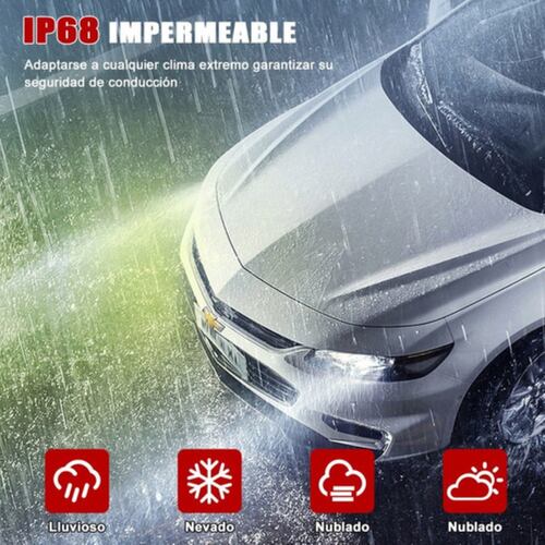 Auto Kit Focos De Led 16000lm Alta Y Baja Blanco Frio H13 Color Rojo