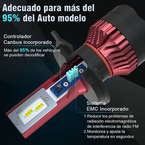 Kit De Faros Delanteros Led H4 Luz Alta Y Baja 70w