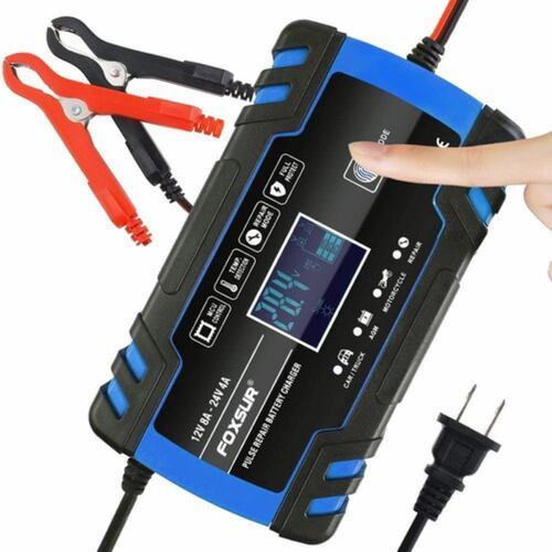 Mantenedor Cargador Inteligente Batería  12v/8a 24v/4a Azul con Negro