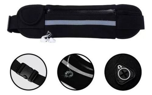 Riñonera Deportiva Elástica E Impermeable Unisex Para Correr Negro