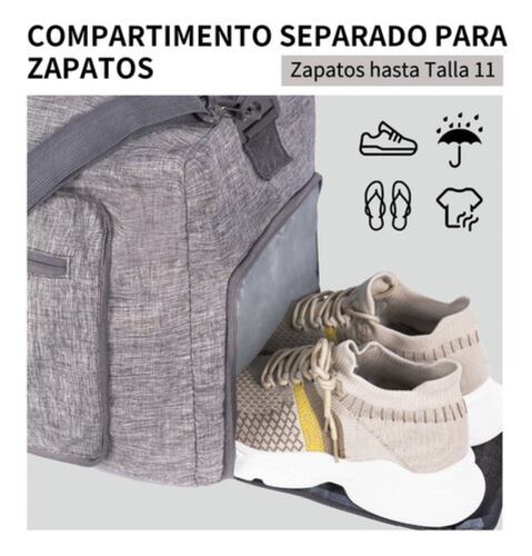 Maleta Deportivo Viaje Plegable Portátil Retráctil 65 Litros Gris 