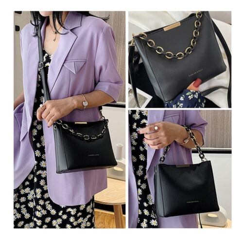 Bolso Mariconera Crossbody Moda Dama Con Cadena Negro