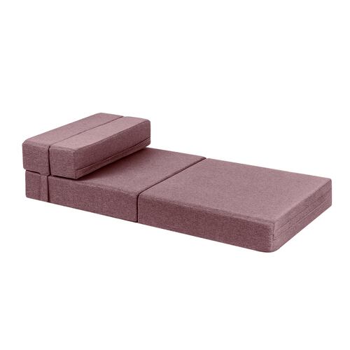 Sofá Cama Plegable Estilo Puff Individual  Rosa 