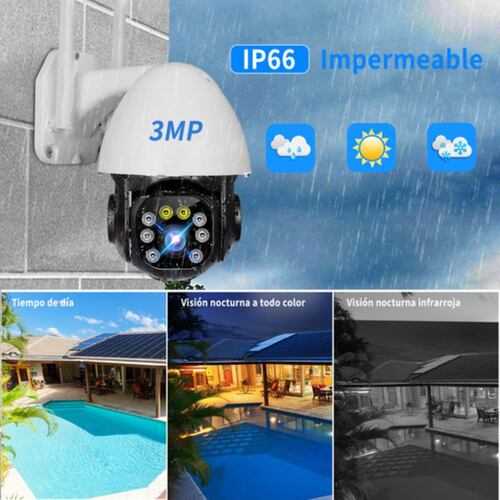 Cámara De Seguridad 3mp Ultra Hd Cámara Wifi Exterior Blanco