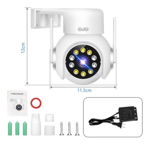 Cámara De Seguridad 3mp Ultra Hd Cámara Wifi Exterior Blanco