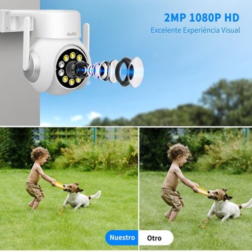 Cámara De Seguridad 3mp Ultra Hd Cámara Wifi Exterior Blanco