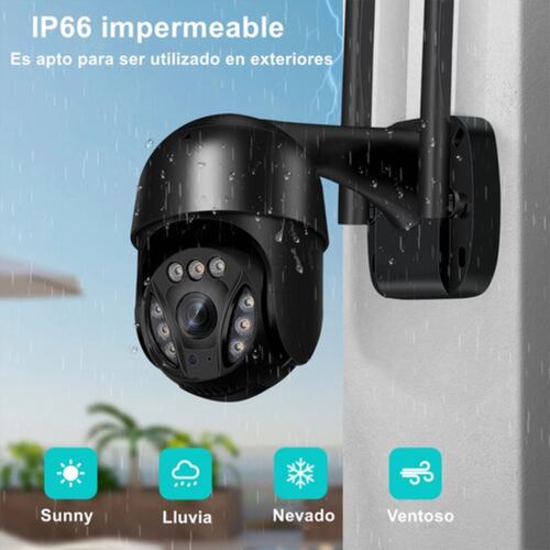 Ultra Hd Cámara De Seguridad Wifi Exterior Detección Humana Negro