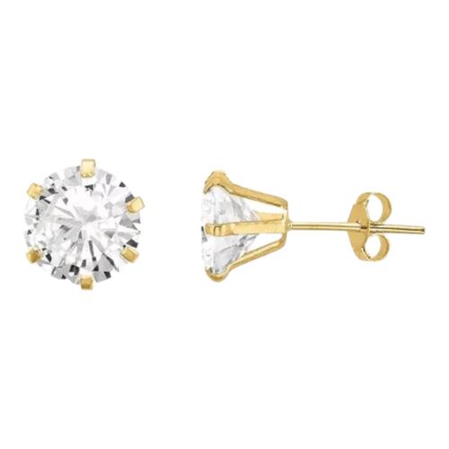 Juego Collar Letra S + Aretes Zirconias Oro 10 K. + Regalo.