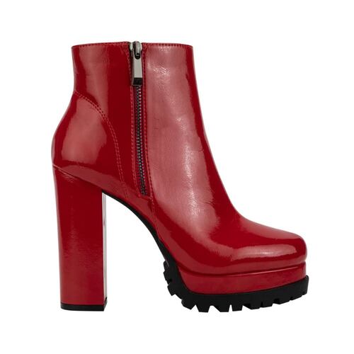 Botas de vestir de charol con plataforma y suela track color rojo, marca Sao Paulo, mod. 1087390