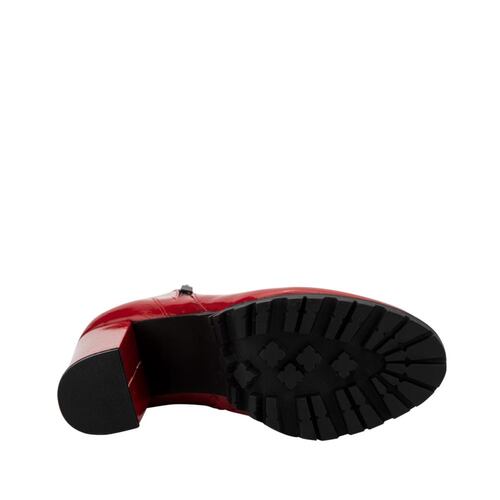 Botas de vestir de charol con plataforma y suela track color rojo, marca Sao Paulo, mod. 1087390