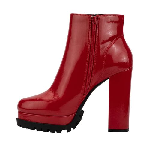 Botas de vestir de charol con plataforma y suela track color rojo, marca Sao Paulo, mod. 1087390