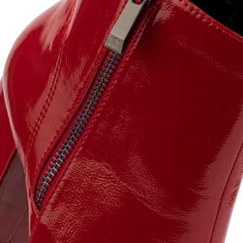 Botas de vestir de charol con plataforma y suela track color rojo, marca Sao Paulo, mod. 1087390