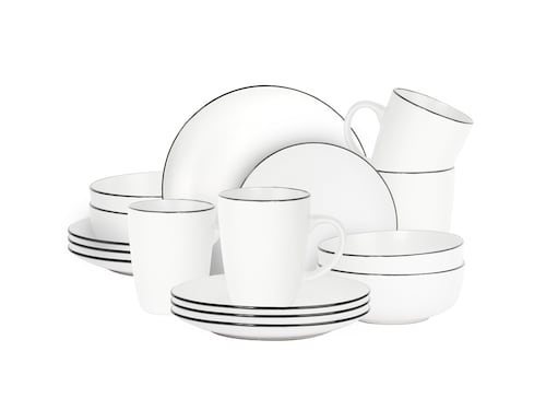 Chefmaker Vajilla Zury Moderna Minimalista Cerámica 16 Piezas 4 Personas