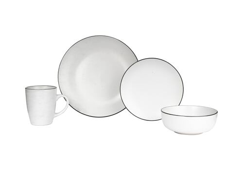 Chefmaker Vajilla Zury Moderna Minimalista Cerámica 16 Piezas 4 Personas