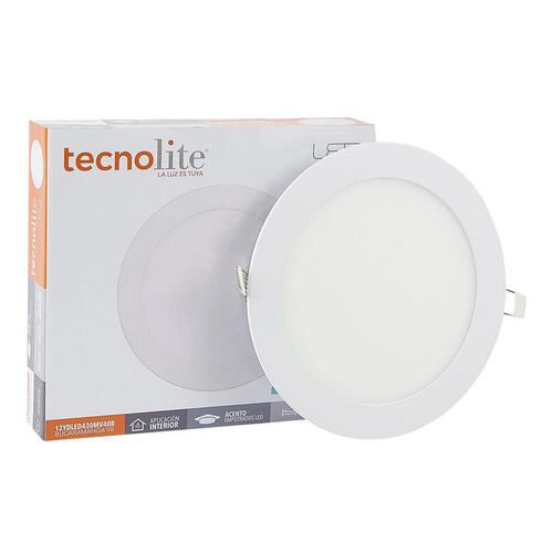 Lampara Panel Led Empotrar Redonda Tecnolite 12Ydled430Mv40B