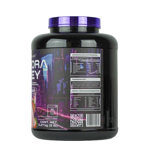 METEORA LABS | 100% Whey protein | Proteína hidrolizada de suero de leche con 24 gr | Baja en carbohidratos | Sin azúcares añadidos | BCAA | Con probióticos y enzimas digestivas | Proteína whey sabor Fresa | 65 Servicios | 2.27 kg